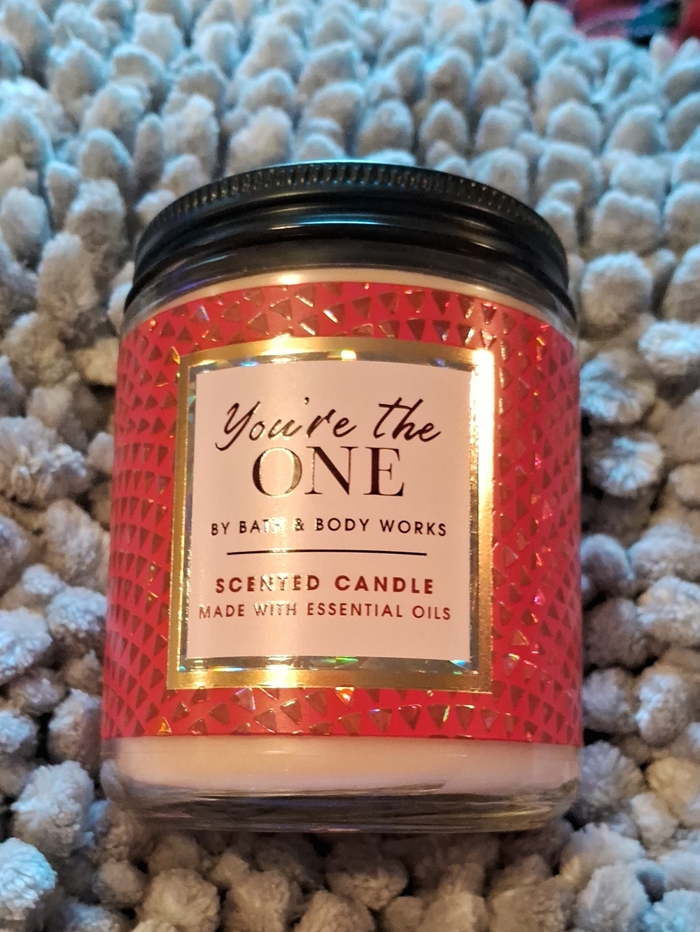 Bath & Body Works You're the One Scented Candle - Coral Pink with Gold Accents
